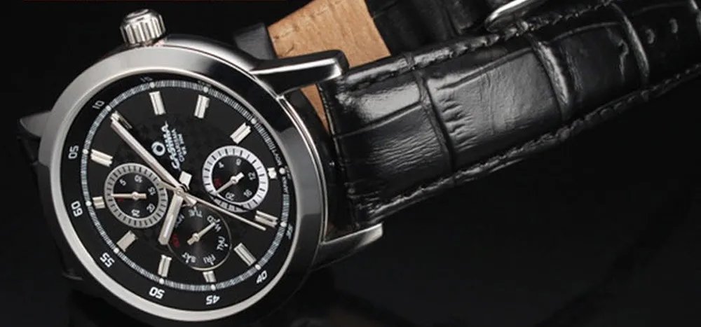 Reloj Hombre CASIMA мужские часы с кожаным ремешком, спортивные часы с календарем и циферблатом, военные Модные кварцевые часы, водонепроницаемые мужские часы