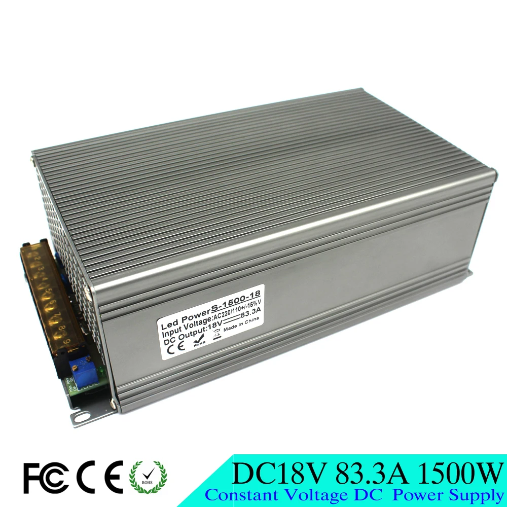 Регулятор питания DC18V 83.3A 1500 Вт Переключатель Драйвер адаптер трансформатор 220 В