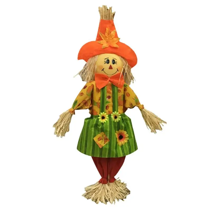 Standing Cute Halloween Scarecrow Swing Ornament Decoration Straw Doll for Kindergarten | Дом и сад