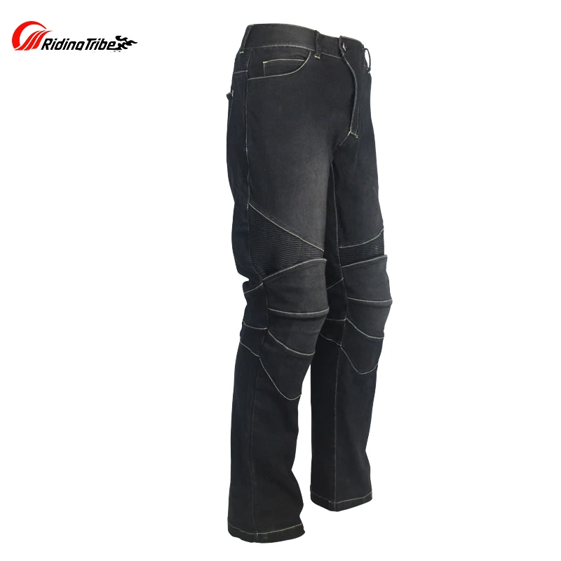 Мотоциклетные мужские черные защитные джинсы HP защита от падения наколенники