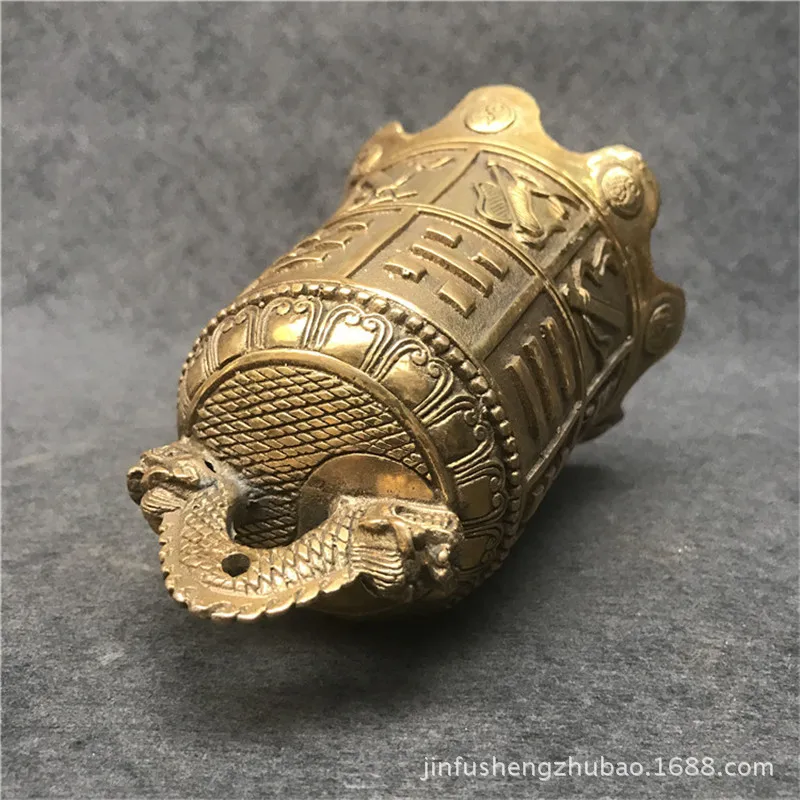 Collect ancient hand hammering Chinese brass old dragon pressure clock decorative copper tools wedding free shipping | Дом и сад
