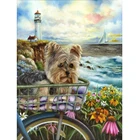 Полноразмерная Алмазная 5D картина сделай сам, пейзаж йоркширского терьера, собаки, алмазная вышивка крестиком, стразы, мозаичный Декор JS4357
