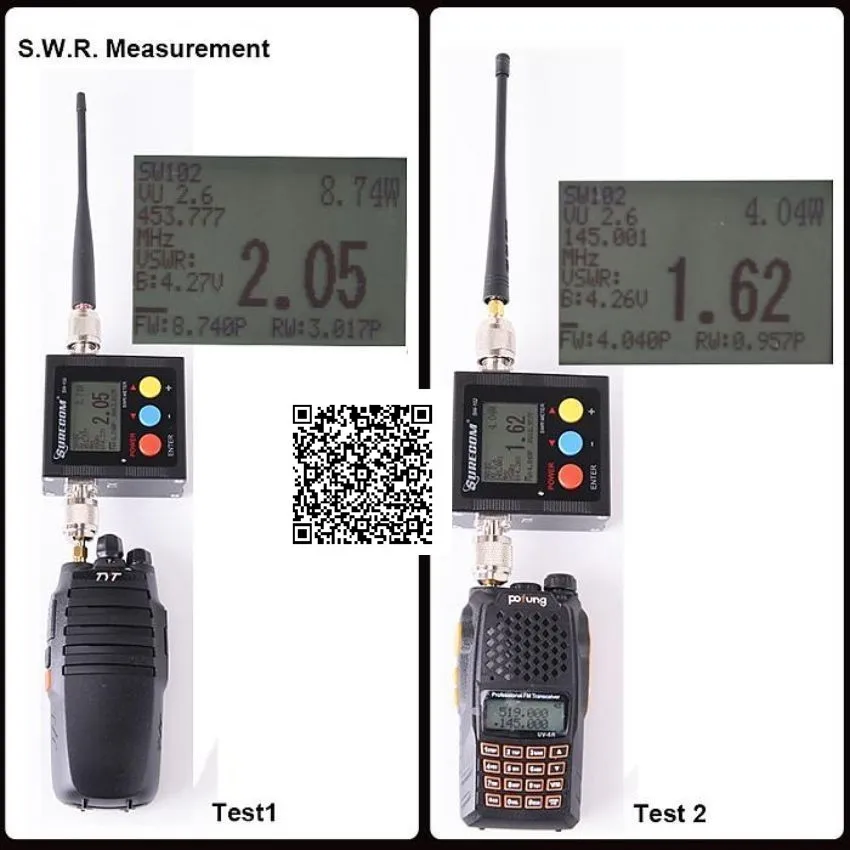 VSWR 1 00 19 9 цифровой VHF UHF измеритель мощности и SWR 125 525 МГц SURECOM Φ с 2 шт. адаптером Baofeng