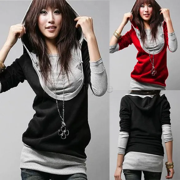 2014 Spring New Korea Women Pullovers Cotton Long Sleeve T-Shirt Patchwork Sweatershirts Tops Hoodies Coat 24 | Женская одежда
