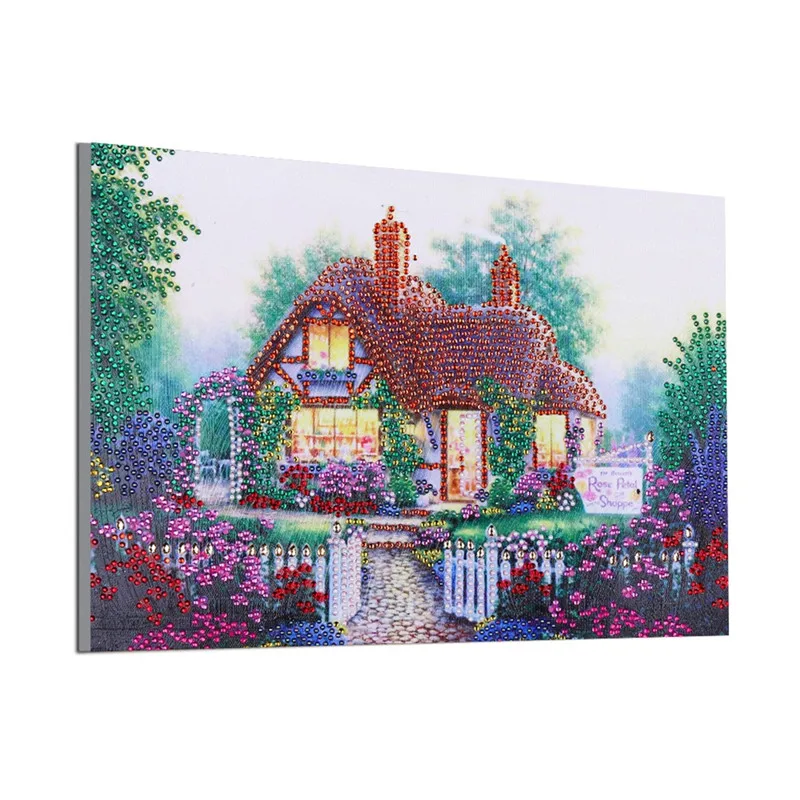 

5D DIY Special Shaped Needlework Diamond Embroidery House Europe Villa Scenery Hovel Home Diamond Painting Cross Stitch Decor