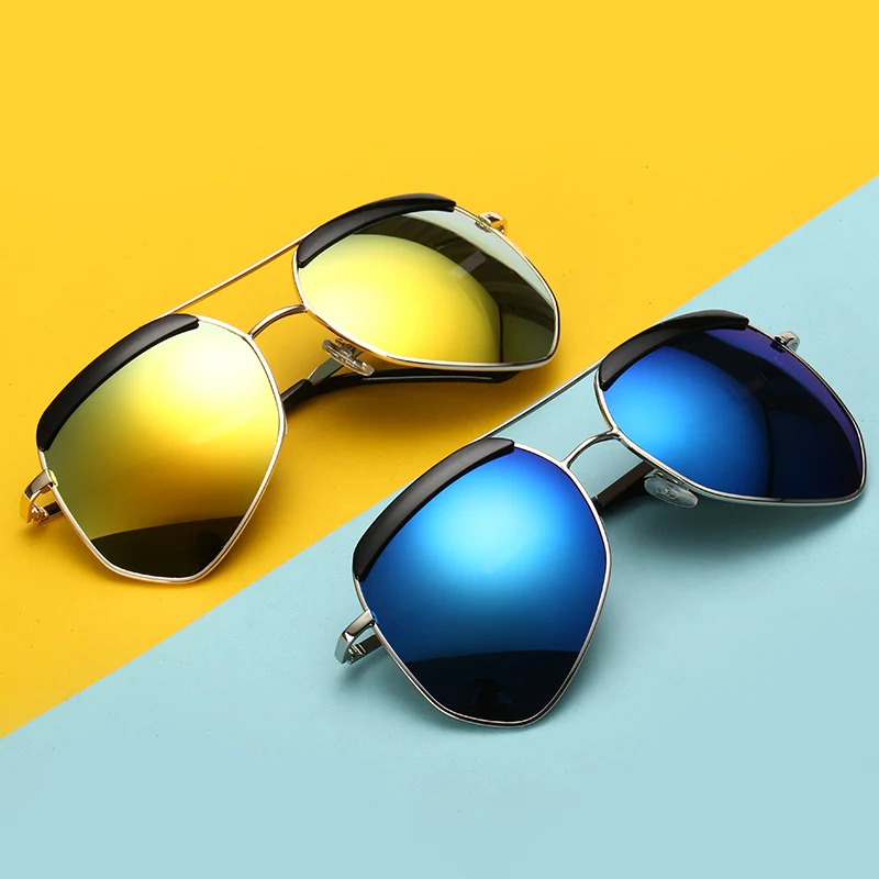 2016 серый муравей солнцезащитные очки круглое зеркало большой на цветной фильм и