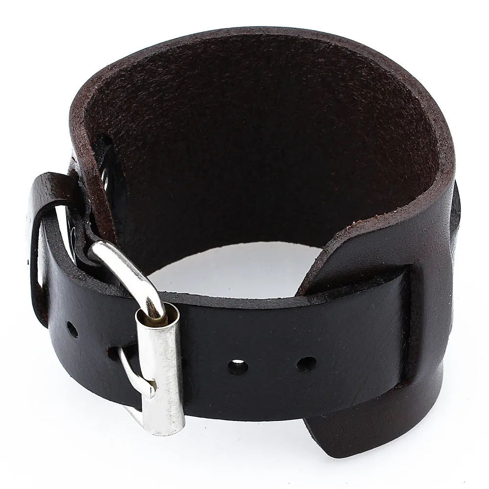 HAWSON для мальчиков хип-хоп панк кожа браслет Модный черный и кофейный