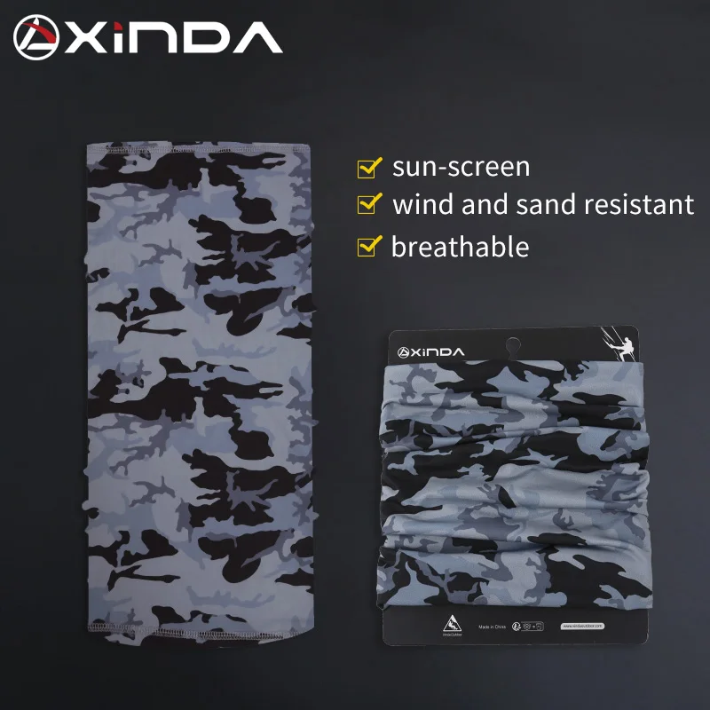 Gray camouflage Многофункциональная Бандана с камуфляжным принтом для велоспорта, повязка на голову, волшебный шарф для лица, Бесшовный шарф, шарфы унисекс, защита для лица - Цвет: Gray camouflage