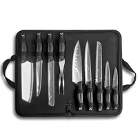9pcs chef knife set kitchen knives stainless steel knife set butcher meat cleaver boning fruit knife bread cutter with nylon bag