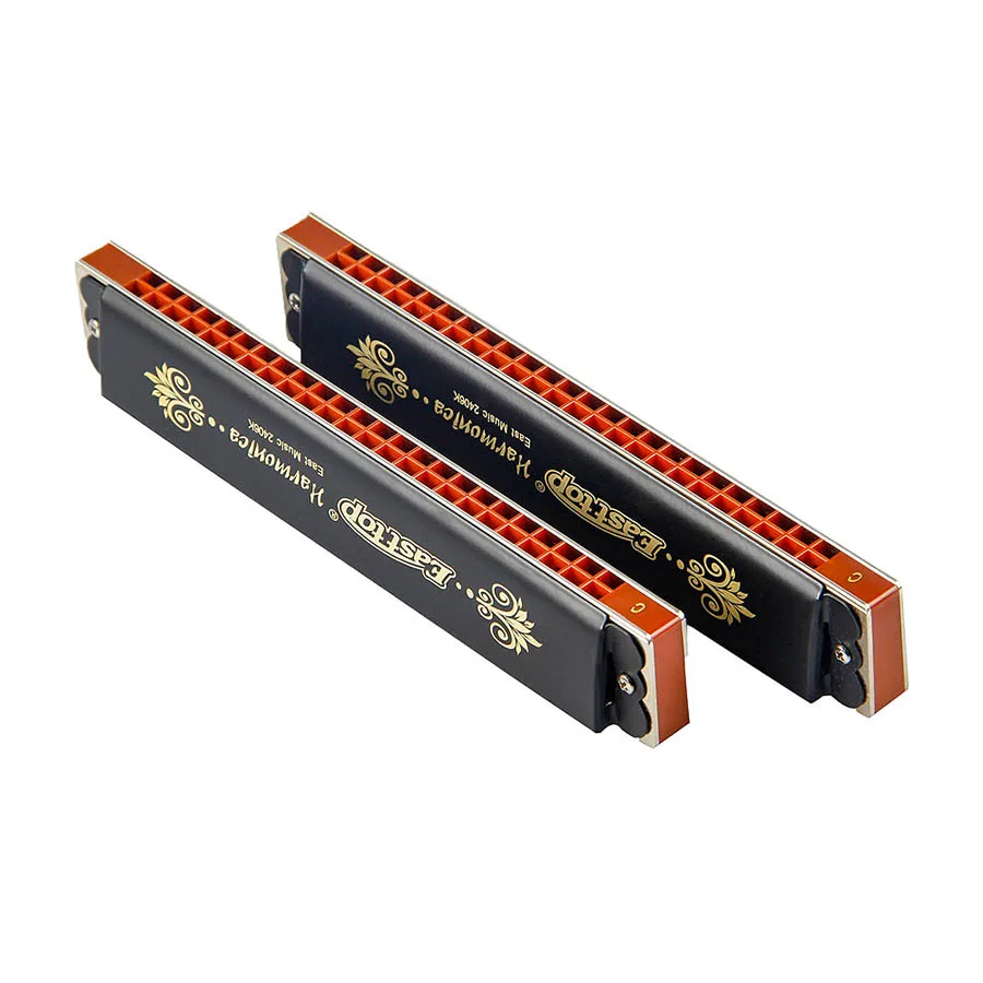 YUEKO Easttop T2406K 24 Отверстия профессиональная Губная гармошка C тон тремоло латунные