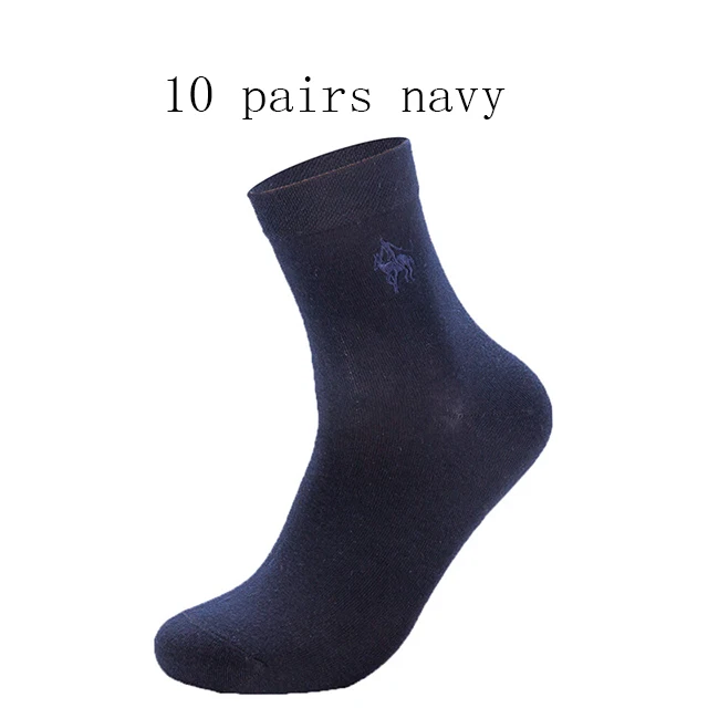 10 pairs navy 10 пар/лот, PIER POLO, брендовые хлопковые носки для мужчин, деловая одежда высокого качества, черные, белые, одноцветные мужские носки, подарки - Цвет: 10 pairs navy