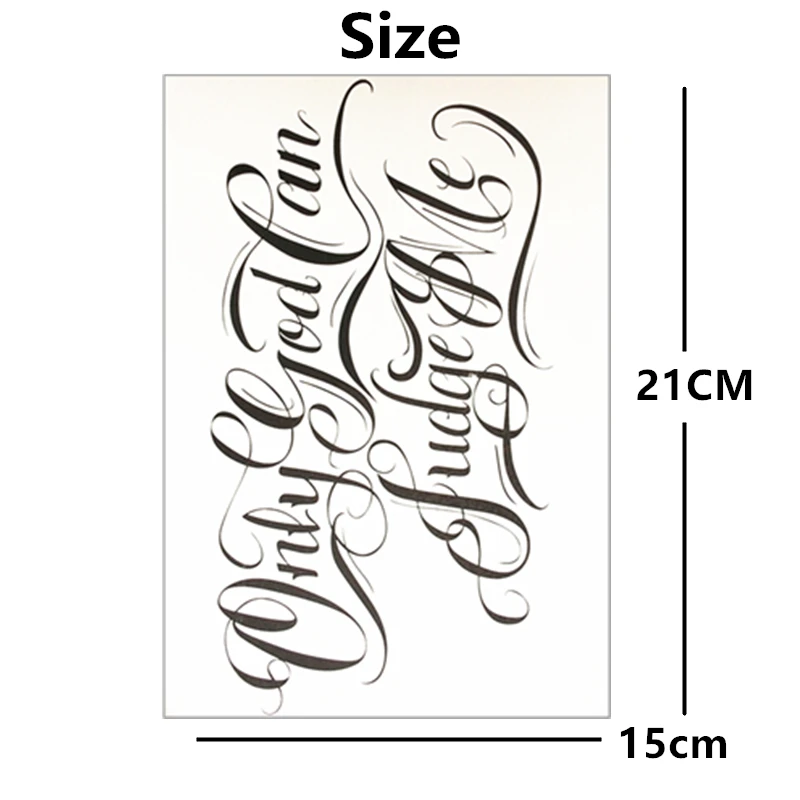 Временная татуировка SHNAPIGN Только Бог может судить меня боди арт флэш наклейка 21*15