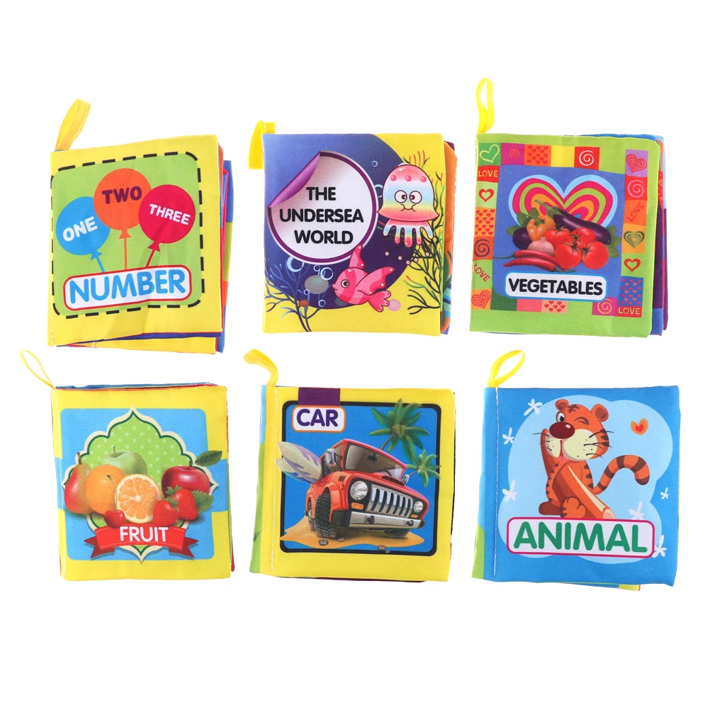 Soft Rattles 0-12 Months Intelligence Development Cloth Book Unfolding Activity Books Cute Animals Kids Toys
