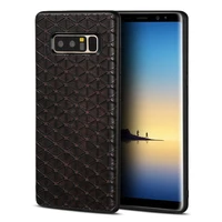 genuine leather phone case for samsung galaxy s10 s9 plus case business style triangle texture case for note 10 a70 a7 2017 case