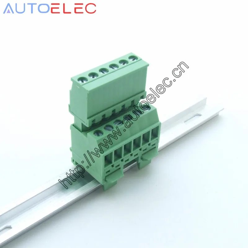 10 комплектов Pitch5.08mm 6 P Винтовые вставные клеммные блоки соединитель US15mm Din рейка крепления вместо: MSTBVK 2,5/6-G-5.08-1788761