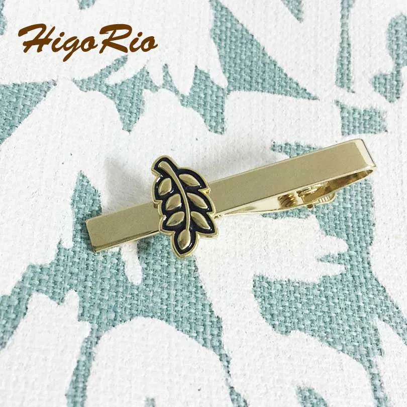 

New Arrival Masonic Sprig of Acacia Hiram Abiff Leaf Enamel Tie Clips regalia Freemason Akasha Tie Bar