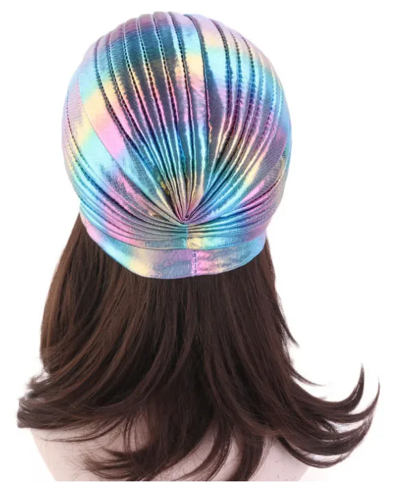 Женский обруч для волос тюрбан цвета металлик аксессуары с блестящими радужными