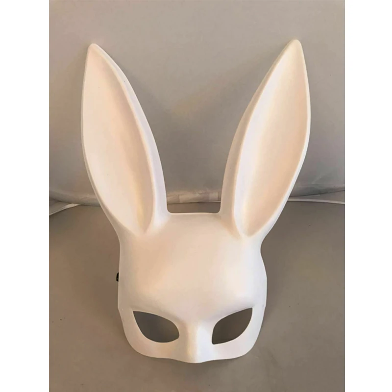 White Matte Новые Маски для Хэллоуина с длинными ушками кролика, женский сексуальный танцевальный карнавальный костюм, Маскарадная маска для девочек - Цвет: White Matte
