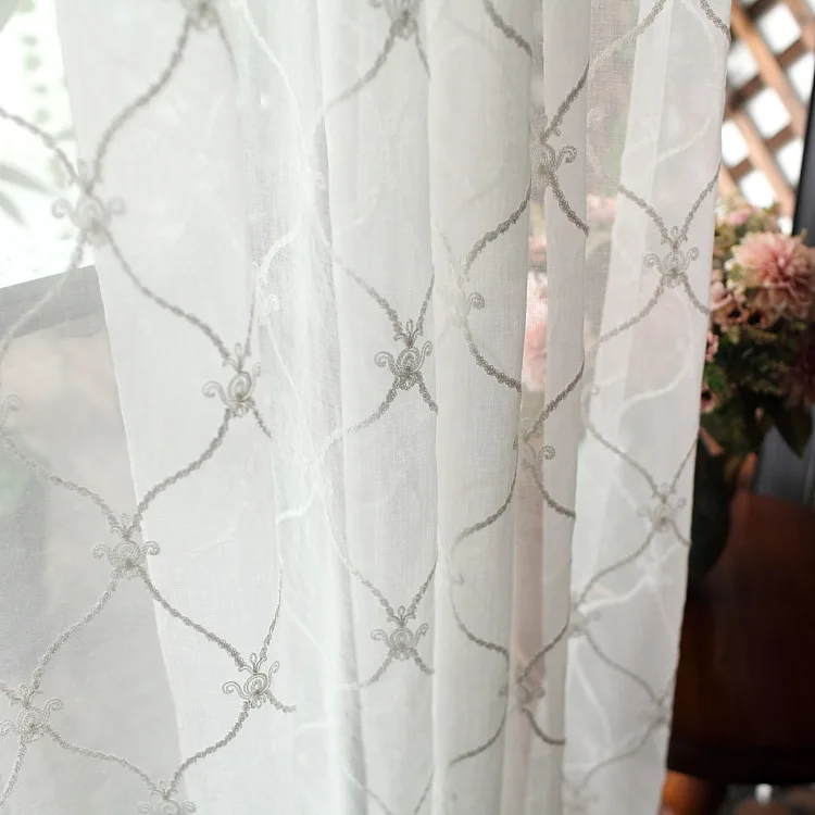 Тюль из белой пряжи с вышивкой для гостиной столовой спальни современный простой