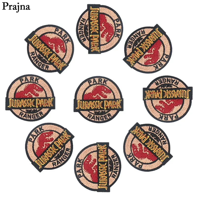 Prajna оптовая продажа 10 шт. вышитые патчи с утюгом для парка Юрского периода