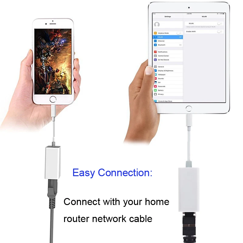 100 Мбит/с iOS адаптер для сетевого кабеля для IPhone XS XR 5 6 7 8 Plus Ipad к RJ45 Ethernet LAN Проводная связь для серфинга интернет напрямую