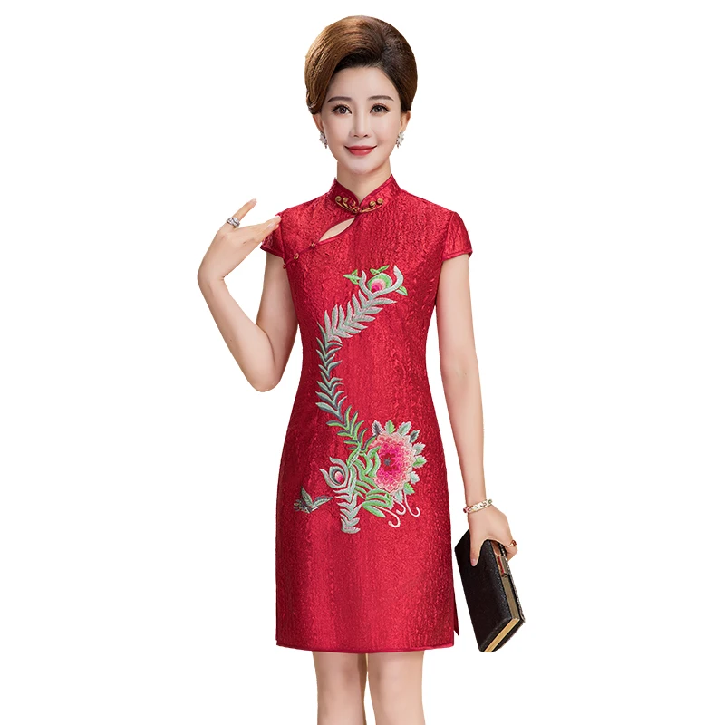 

New arrival plus size Retro Chinese Women summer Cheongsam Dress QiPao short Party Wear elegant Cheongsam Dresses for Women Lady