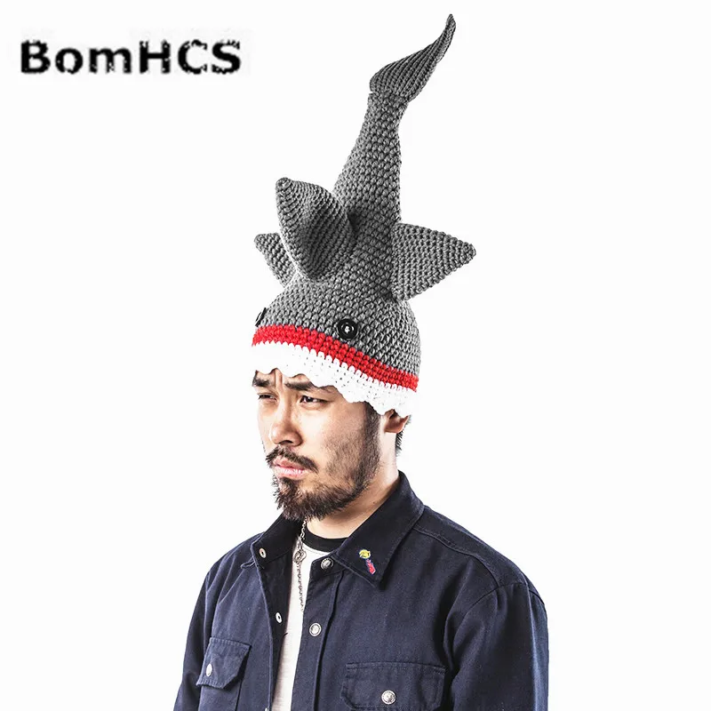 BomHCS Новинка шапка ручной работы вязаная мужская зимняя теплая подарок на