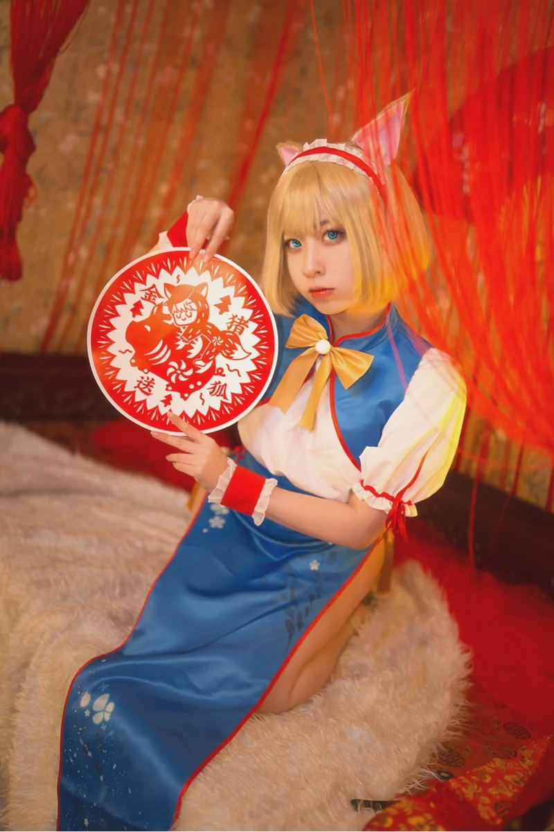 Алиса Kirisame Marisa TouHou проект Lunar cheongsam Marisa/Алиса Карнавальный Костюм новогодний
