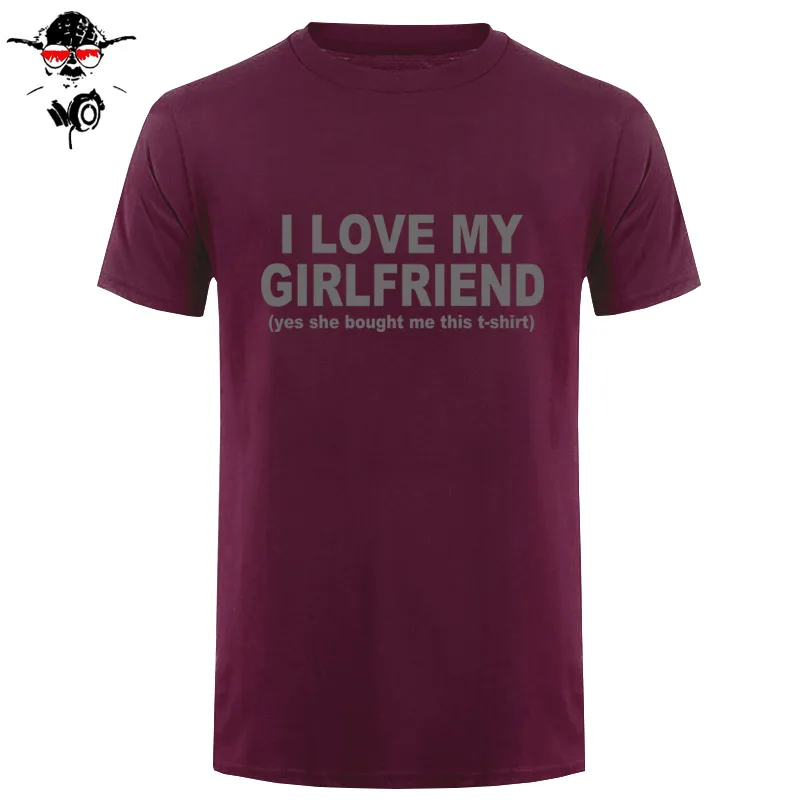 Новая модная футболка с принтом I Love My Girlfriend, забавная Мужская Подарочная Футболка с принтом бойфренда, хлопковые футболки с коротким рукавом - Цвет: 14