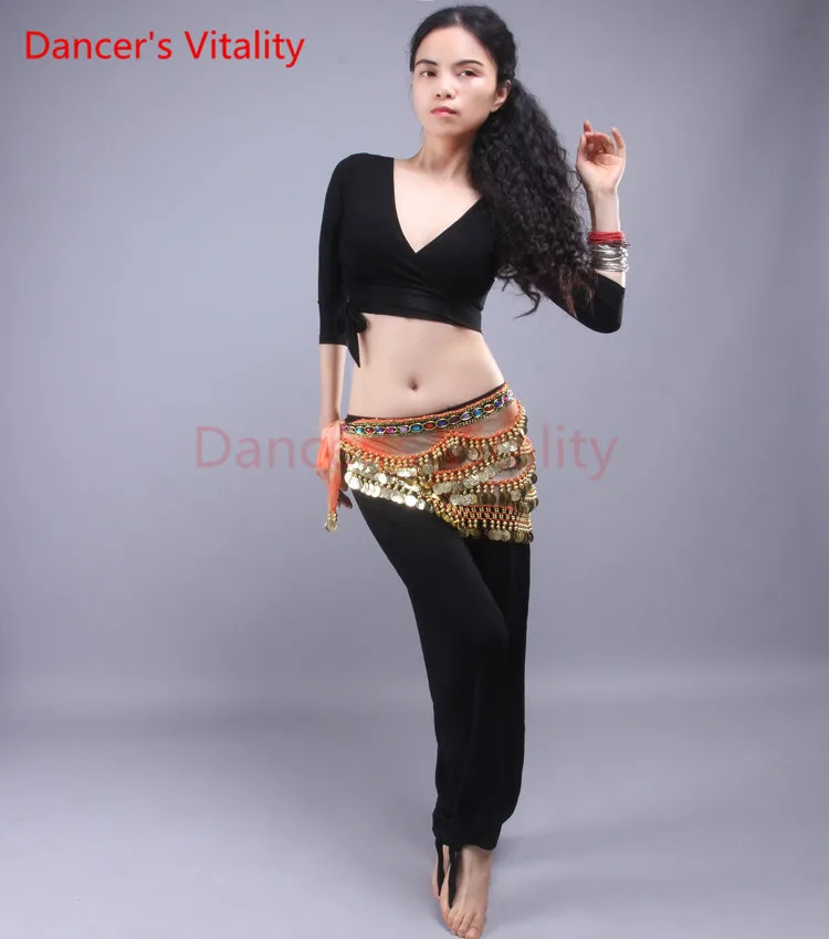 Новинка 2017 брендовый костюм для танца живота повседневный с коротким рукавом и v