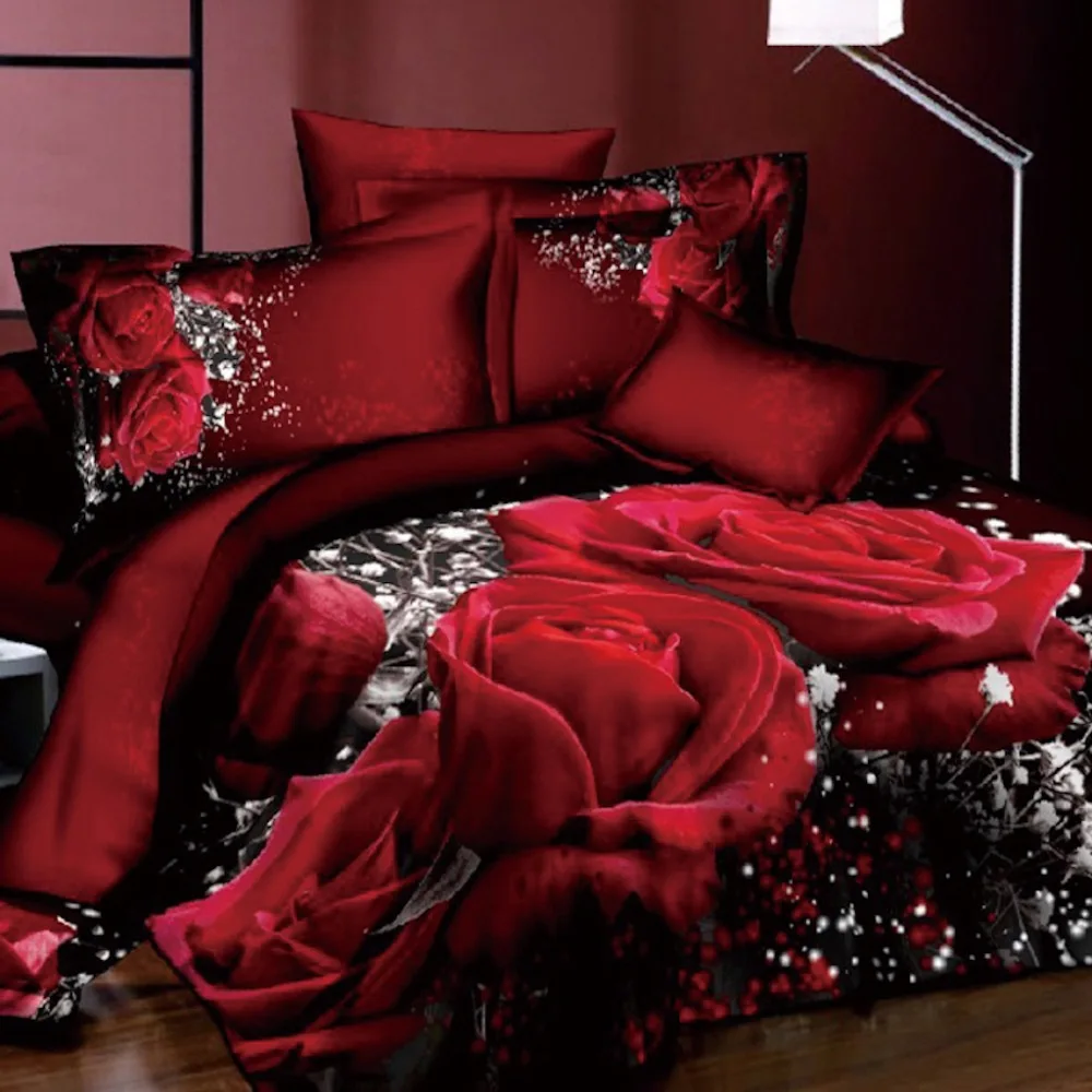 

4 PCS PER SET Beautiful Flowers Bed Sheet Set Promotions with lowest price