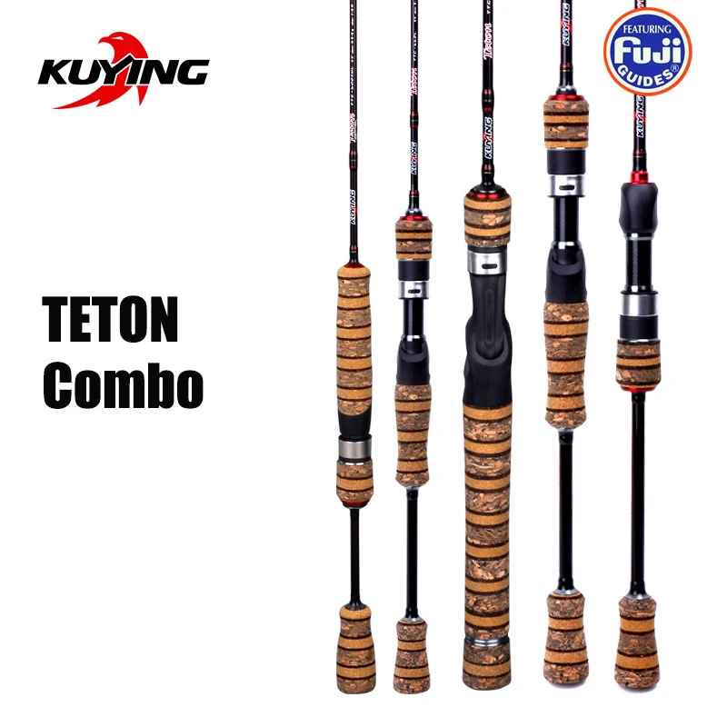 KUYING TETON 1.56m 1.8m 1.86m 1.9m 1.92m 1.98m Super Ultra Soft Light Baitcasting Casting Spinning Lure Fishing Rod Pole Combo