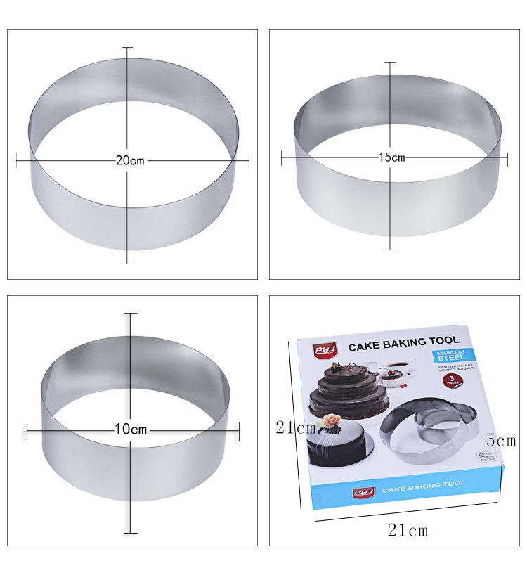 3 шт./компл. резак для печенья из нержавеющей стали большой круглой формы форма