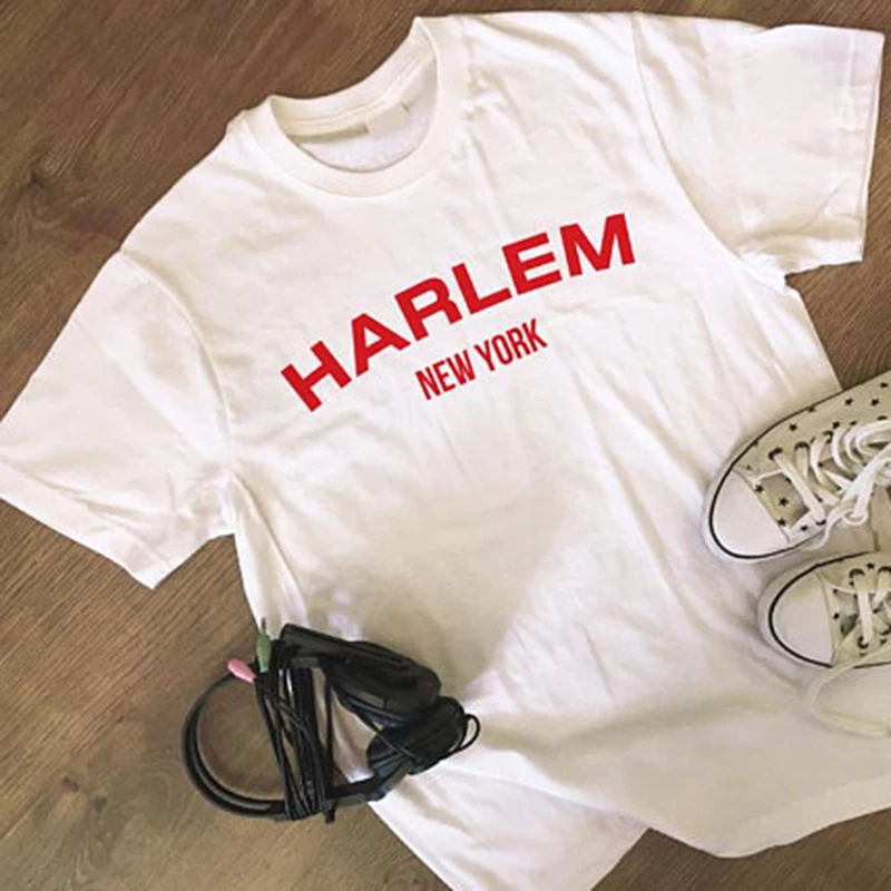 Футболка с принтом мужские футболки без рукавов платье хлопковая Harlem Нью Йорк