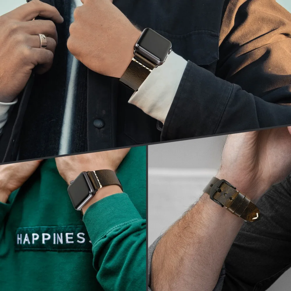 Аксессуары для часов MAIKES из натуральной коровьей кожи браслетов Apple Watch 42 мм 38