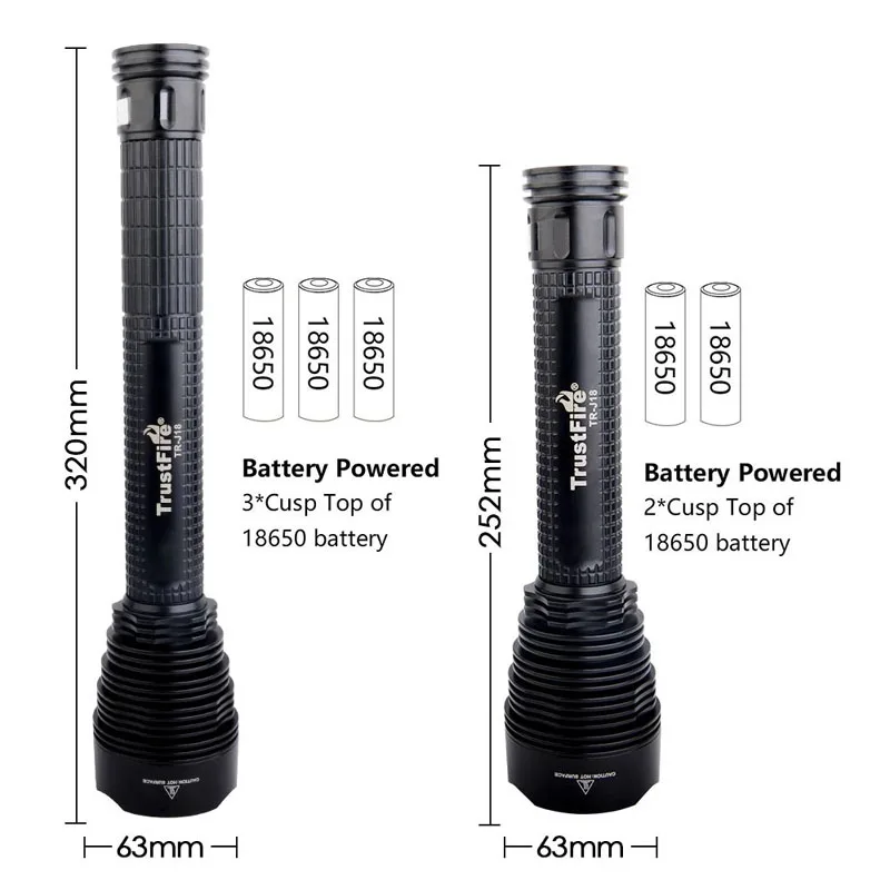 TrustFire TR-J18 7xcree XM-L2 U3 8000lm высокое Мощность 5-режим памяти светодиодный фонарик(2x18650/26650 3x18650/26650