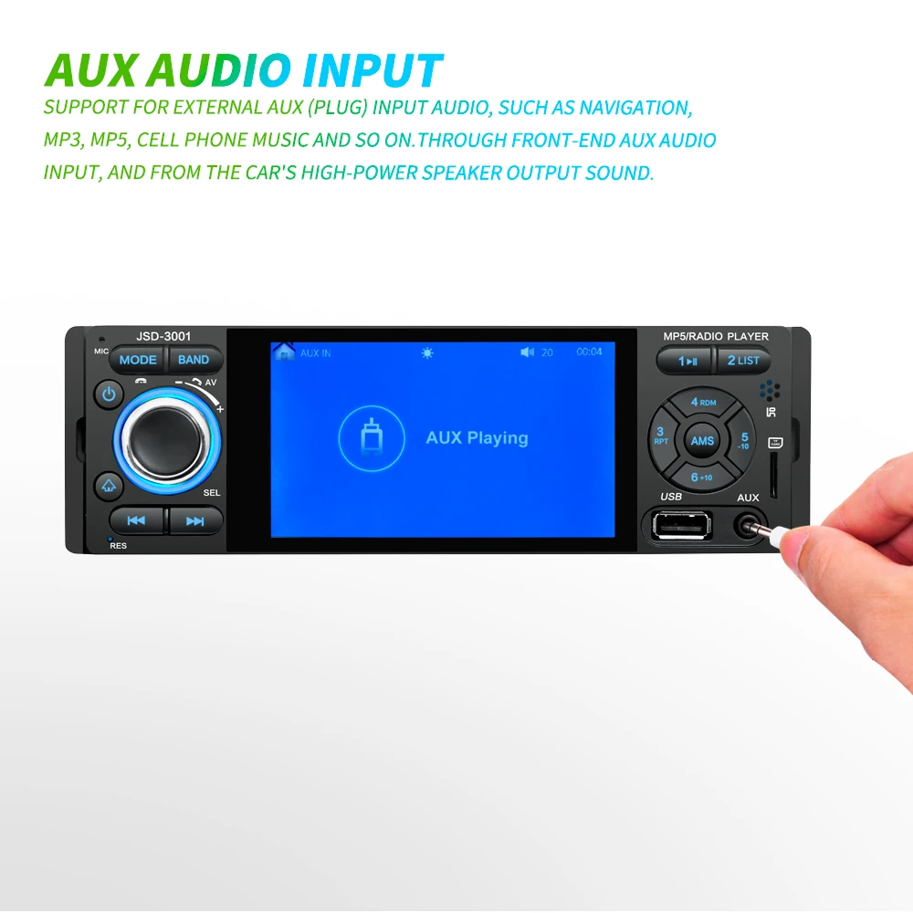 Podofo " сенсорный экран Bluetooth автомобильное радио 1 Din Зеркало Ссылка Авторадио Стерео аудио MP5 видео плеер USB MP3 TF JSD-3001 радио