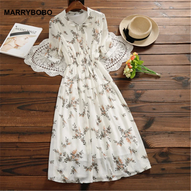 Summer Chiffon Dress 2019 Women Floral Print Long Maxi Korean Fashion Short Sleeve Pleated Beach Sundress Vestidos | Женская одежда