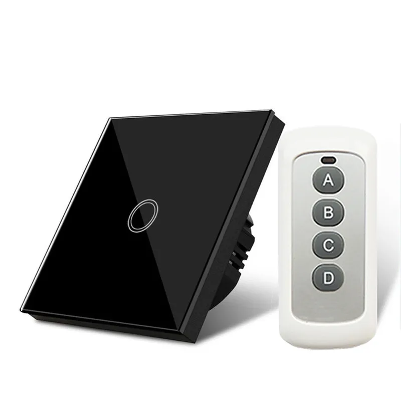 Black 1/2/3 местный 1 позиционный RF433 дистанционного Управление настенный сенсорный переключатель умный дом пульт дистанционного управления Беспроводной дистанционного Управление выключатель света - Цвет: Black