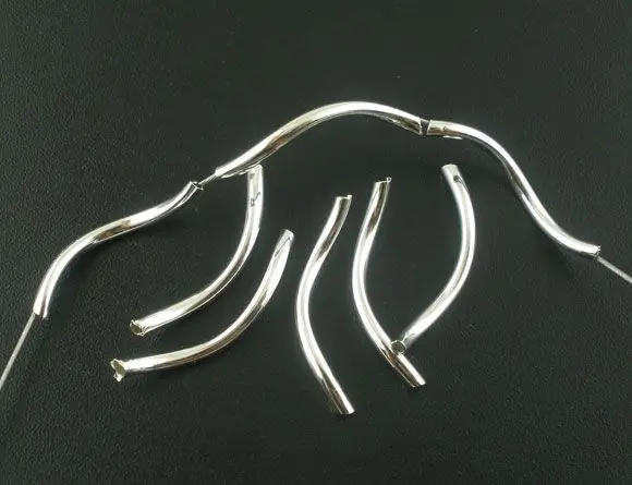 Doreenbeads розница 200 шт Серебристые гладкие кривые Распорки результаты трубки