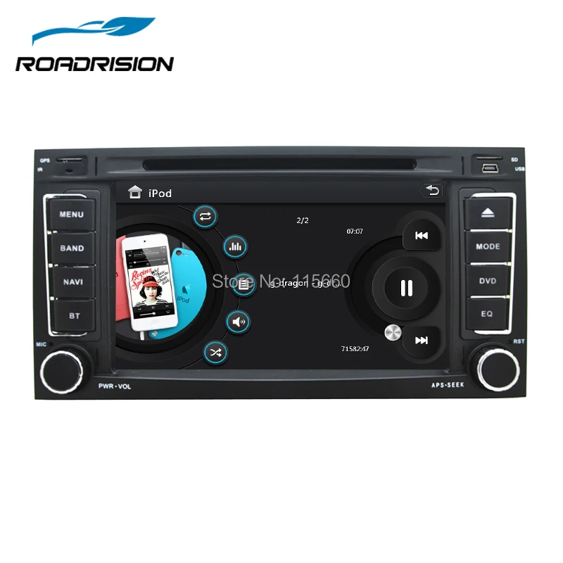 Автомобильный DVD плеер RoadRision 2din для Volkswagen VW Touareg T5 Multivan Transporter черный с Bluetooth GPS