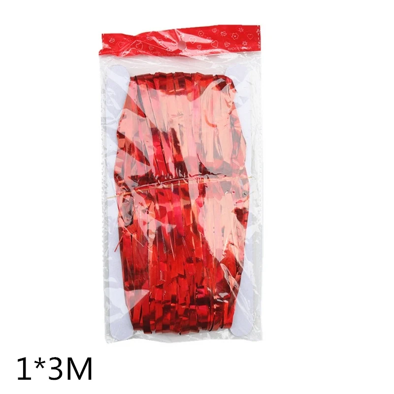 3M red 2 м 3 м золотой серебряный металлик Блестки из фольги бахрома занавес День Рождения украшения свадьбы фотографии фон занавес фото реквизит - Цвет: 3M red