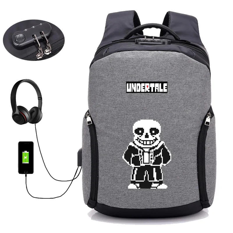 01 Горячая игра «Undertale» рюкзак usb зарядка рюкзак для мужчин wo мужские ученические сумки для путешествий книга рюкзак ноутбук рюкзаки 20 стиль - Цвет: 01