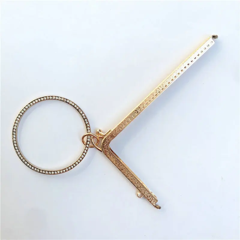 BDTHOOO 5pcs 18.5cm Antique Bronze Metal Purse Frame Handle for Clutch Bag Making Kiss Clasp Lock L-shaped Handbag Accessories