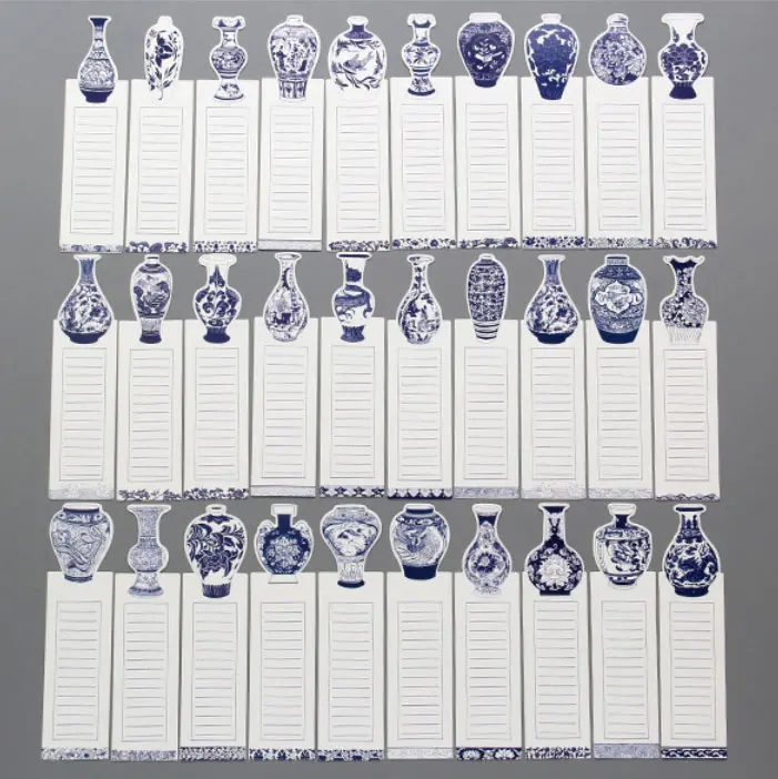 SQ154 30 шт./кор. в китайском стиле Закладка ваза бабочка бумага Bookmarks lomo карты детские канцелярские школьные принадлежности papelaria подарок для детей - Цвет: SQ154