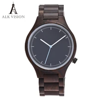 fashion wood watch men quartz wooden watch male casual bracelet wrist watch men top brand luxury clock alk vision