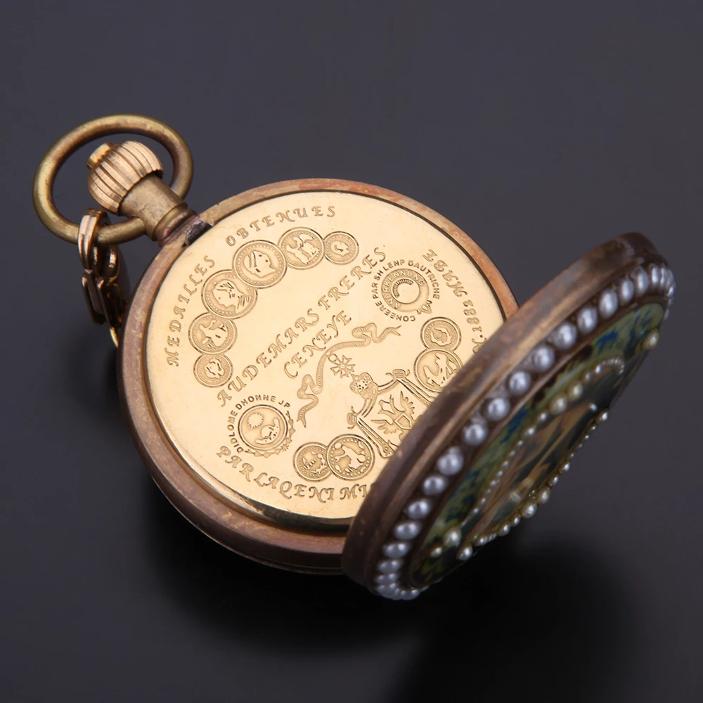 Брелок карманные часы женщина моды механические римские цифры набор