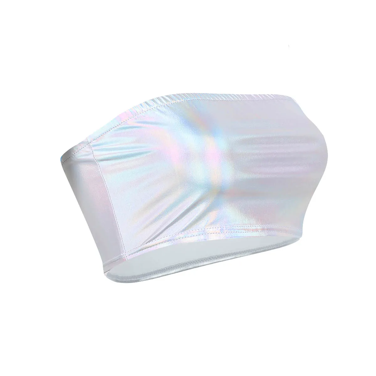 Женский костюм для танца на шесте IIXPIN Блестящий металлический укороченный топ