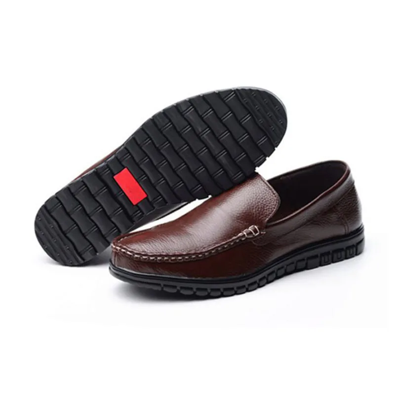 RAZAMAZA Men Genuine Leather Casual Shoes Slip On Flats Concise Handmade Office Club Lazy Man Footwear Size 38-44 | Обувь