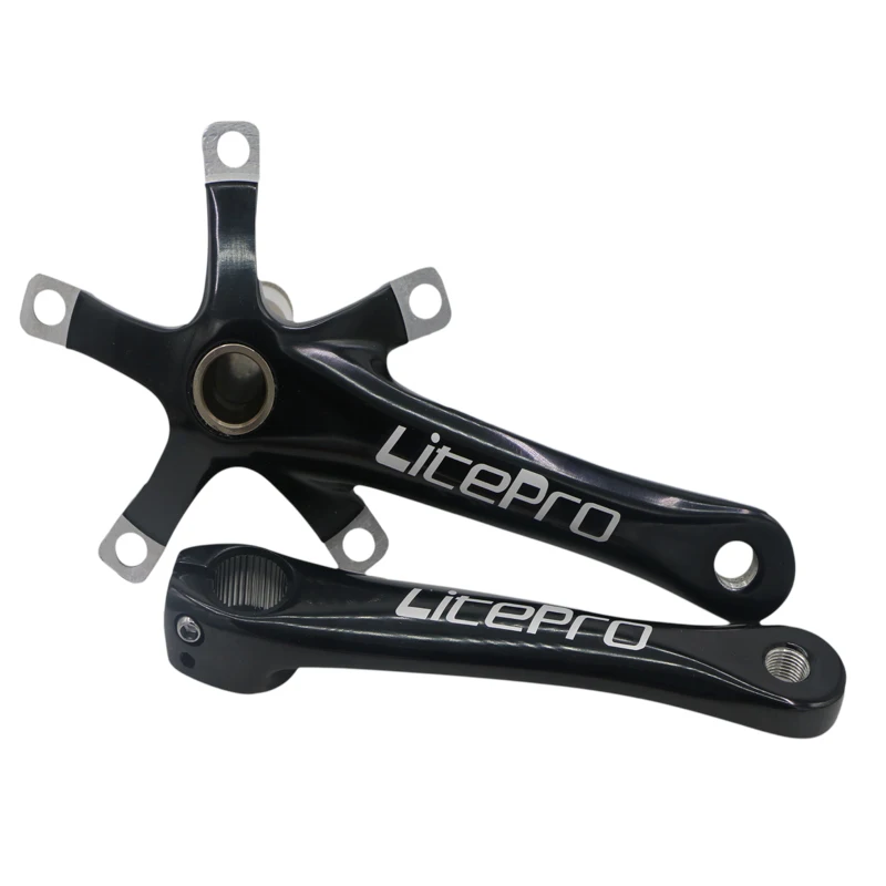 Black crank Litepro 130BCD Кривошип с кронштейном SP8 велосипедный шатун части 130 BCD одна ковка интегрированный складной велосипед сплайн шатун - Цвет: Black crank